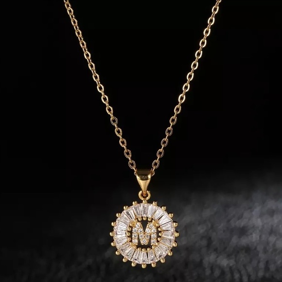 3/$30 💛 Initial Rhinestone Charm Necklace - Picture 15 of 16